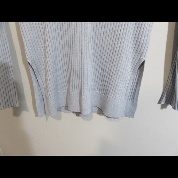 Athleta Sweater Blue Lincoln Park Ribbed Scoop Neck Glacial Womens Small Knit - Picture 4 of 10